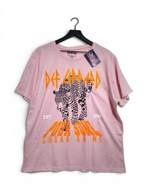 Def Leppard Tops - 🆕️ Def Leppard  "Pour Some Sugar on Me" Graphic Tee Unisex Size XL - Pink